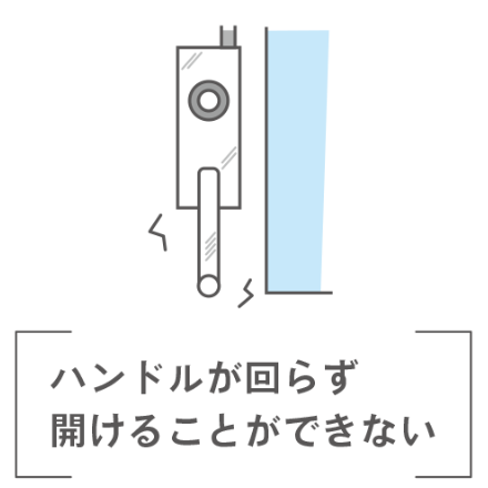 ハンドルが回らず開ける事ができない